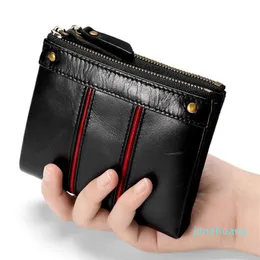 Designer- Purse Men Walets Oil Cera Cela Macicha de Correia Male Z￭peres Curtos e Hasp Man's Purse With Coin Pockets Card Titulares Men285D