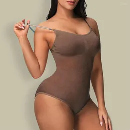 Women's Shapers Women Bodysuit One-piece Sheath High Elastic Solid Color Tummy Control Stretchy Tighten Skin Lady Body Shaper Clothes