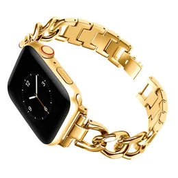 Cinta in acciaio inossidabile a catena in metallo per Apple Watch Ultra 8 7 SE 6 5 4 3 Series Luxury Ladies Bracciale IWatch Bande 49mm 42mm 40mm 38 mm Sostituisci gli accessori per bracciali 1pcs