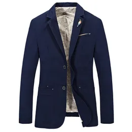 Мужские костюмы Blazers Men Men Suit Casual Blazer Jacket Cotton Blue Plus Size S 3xl 4xlmen's