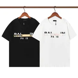 Tasarımcı Lüks Balans Klasik Yeni T-Shirt Kısa Kollu Erkek ve Kadınlar Aynı Saf Pamuk Yaldızlı Damla Yapıştırıcı Yasağı
