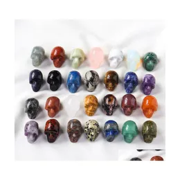 Stone Natural Crystal Ornaments SKL snidad skelettform Reiki Healing Quartz Mineral Tumbled ￤delstenar Handstycke Hemdekoration Dh2ty