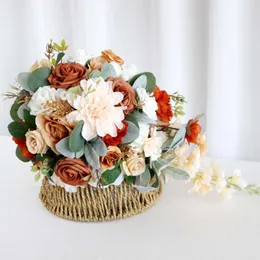 Kwiaty dekoracyjne Vintage Wedding Bride Bridal Bouquet Pography Rekwizyty na ceremonię