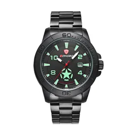 2020 Longbo Luxury Men Army Army Star Sports Canvas Кожаные Quartz Watches for Men Leisure Clock Simple Watch Orologi Da Uomo 80217301S