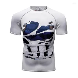 Erkekler Tişörtler Erkekler Hızlı Kuru Fitness Tees Taç Vücut Geliştirme Üstleri Cilt altında Men Mus Spor Salonu Tren Sıkıştırma T-Shirt