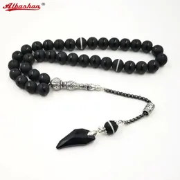 Urok Bracelets Crystal Tasbih and Agates Tassel Style Czarne muzułmańskie koraliki modlitewne 33 66 99 MISBAHA Islam Różańca Islamski Prezent 230215