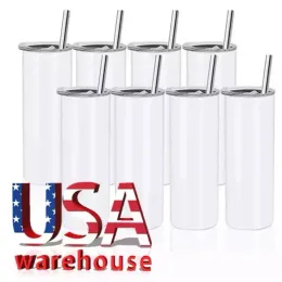 USA Local Warehouse Sublimationsbecher, 590 ml, Edelstahl, tragbar, Kaffee- und Teebecher, isolierte Wasserflaschen, 25 Stück/Karton, 2 Tage Lieferung