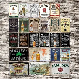 Vintage Wine Brand Metal Tin Sign Plaque Wall Sticker Wine Bottle Combination Tin Label Retro Wall Artist Bar Home Decoration Classic wine poster Size 30X20CM w01