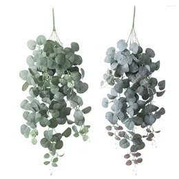 Decorative Flowers Garland Garden Greenery Hanging Silk Bouquet Fake Plant Eucalyptus Leaves Artificial Plants