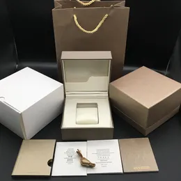 High Quality Square Paper Watch Box booklets Papers Silk Ribbon Gift Bag Champagne Watch Boxes Case256B