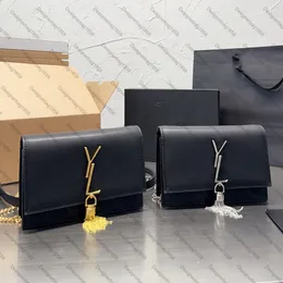 Luxurys Kate zincir cüzdan kabartmalı timsah tasarımcıları çanta pürüzsüz deri altın zincir çapraz gövde omuz çantaları püsküllü