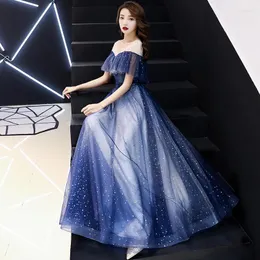 Ethnic Clothing Star Skirt Chinese Oriental Wedding Female Noble Cheongsam Off Shoulder Evening Dress Elegant Modern Celebrity Banquet