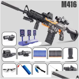 Gun Toys M416 Electric Matic Eva Soft Foam Dart Toy Blaster Pistol Military Shooting For Adts Children Cs Fighting Outdoor Drop Deli Dhecw