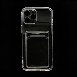 Clear Wallet Card Pocket Phone Hülle für Samsung Galaxy S23 S22 S21 S20 Ultra S10 A12 A22 A32 A33 A53 A42 A51 A52 A71 A72 A82 Transparent Soft Cover mit Kreditkartensteckplatz