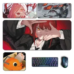 Mouse Pads Wrist Rests Anime Chainsaw man Large Mouse Pads Makima Power Aki Denji Mousepad Computer Laptop Gamer Pad PC Gaming Accessories Desk Mats T230215