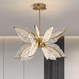 American Butterfly Pendant Lamps Moderen Romantic Fly Pendant Chandeliers Lights Fixture European Creative Art Deco Hanging Lamp Home Indoor Lighting Decoration