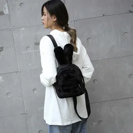 Backpack RanHuang New Arrive 2022 Winter Women's Plush Backpack Girls Cute Backpack Small Backpack Pink White mochila feminin275u