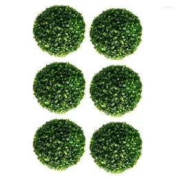 Dekorativa blommor 6st 30 cm Artificiella gräs topiary bollar ut/inomhus hängande boll för bröllopsfest diy el hem yard trädgård dekoration