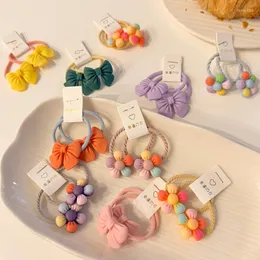 Haarschmuck, 2 Stück, süße Schleife, elastische Bänder, Scrunchies, schöne Süßigkeiten-Farben-Bogen-Blumen-Krawatte für Babys, niedlich