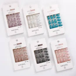 False Nails 24st Glitter Fake Jelly Lim Type avtagbar kort mode manikyr diy nagelkonstdekoration f￶r manikyr