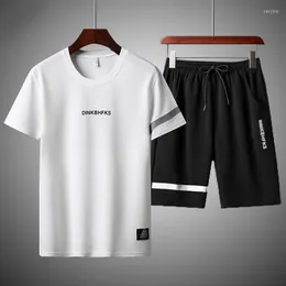 Tute da uomo 2023 Estate Uomo Imposta Qualità Printging Felpa Pantaloni Sportivi Tute Casual 2PC Abbigliamento sportivo da uomo Tuta da uomo