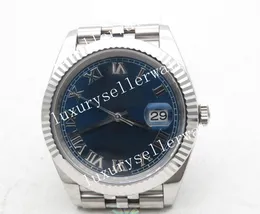Men's Super 41mm Movement Automatic Movement BP Factory Blue White Dial with Roman Dial Date Watches Faled Bezel Men 904L Steel Christmas Datejust Wristwatches