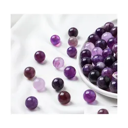 Stone Natural 15 mm Amethyst Ball Bead Palm Palm Quartz Mineral Crystal Turbled Schły Kamieni