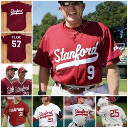 يرتدي لعبة البيسبول 2021 كلية NCAA Stanford Baseball College Jersey Brock Jones Drew Bowser Brendan Beck Edman Stephen 25 Piscotty Yout