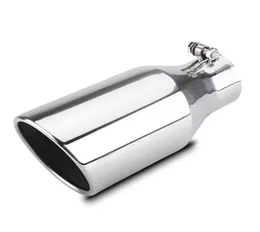 Car Universal BoltOn stainless steel Diesel Exhaust Muffler Tip Black or Siliver Color Rolled End Angle Cut Tail Pipe Trim2301319