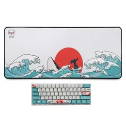 Muskuddar handled vilar stora spelmuspadens datorspel Keyboard Coral Sea Mouse Mat Non-Slip Desk Mousepad för PC Desk T230215