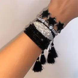 Charm Armband Zhongvi Miyuki Star Armband Trendy Jewely for Women Crystal Pulseras smycken Mexikanska Tassel -gåvor släpper 230215