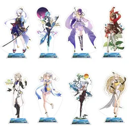 Kreki anime genshin stand stand akrylowa figura Raiden Shogun Hutao Cosplay Model biurko fanów fanów Kolekcja Prezent Xmas Prezent