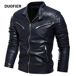 Jaquetas masculinas inverno preto jaqueta de couro homens pele forrada quente motocicleta jaqueta magro rua moda preto motociclista casaco plissado design zíper 230215