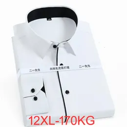 Herrenhemden Herbst Frühling Männer Büro Baumwolle Plus Größe 10XL 12XL 9XL Formale Langarm Business Big 5XL 11XL Blau Schwarz 230216