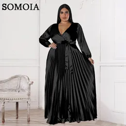 Plus size vestidos SOMOIA mulheres plus size maxi vestidos grande outono designer de luxo elegante abayas longo muçulmano noite festa roupas 230216