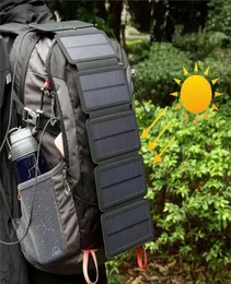 Składanie 10 W Ładowarka Solar Portable 5V 21A Urządzenie wyjściowe USB Panele słoneczne Zestaw narzędzia do przetrwania na zewnątrz do smartfonów zasilanie 224881616