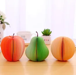 Party Favor Creative Fruit Shape Notes Papper S￶t Apple Lemon Pear Strawberry Memo Pad Sticky School Office Supply SN4313