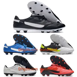 Gift Bag Quality Soccer Football Boots Tiempo Legend Premier III 3 FG Retro Leather Cleats Red Black Blue White Green Comfortable Mens Soccer Shoes Size US 6.5-11