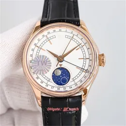 50535 watch 39mm Automatic mechanical movement White high grade lacquer dial Pointer calendar and phases of the moon