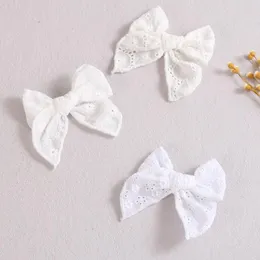 Accessori per capelli 1pcs Clip bianche per bambini in cotone Bows Girls Girls Hiarpins for Childres Barrettes Butterfly Bb Clip Girl