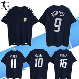 2002 Argentina BATISTUTA retro fotbollströjor 02 03 ZANETTI Batistuta Ortega VERON Simeone Aimar Crespo klassiska vintage fotbollströjor