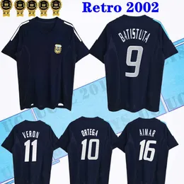 2002 Argentina BATISTUTA retro fotbollströjor 02 03 ZANETTI Batistuta Ortega VERON Simeone Aimar Crespo klassiska vintage fotbollströjor