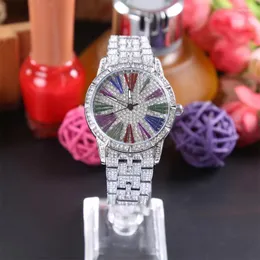 Principais relógios de pulso Top Brand Women Bracelet Watches Ladies Aço inoxidável Rhinestone Quartz Wrist Watch Luxury Fashion Watchwristwatches Hect22