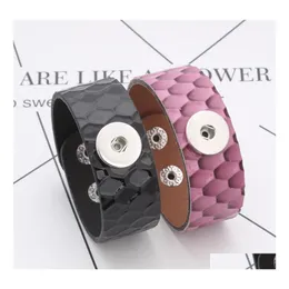 Charm Bracelets 18Mm Snap Button Jewelry Three Buckles Alloy Charms Craft Snaps Wrap Bangles Adjust Leather Brcelet Drop Delivery Dh8Xb