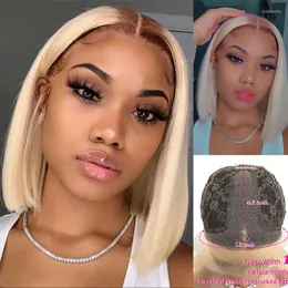 gloreveless colored Ombre 613 Blonde Bob Lace Front Wigs Preucked13x6 Pixie人間の髪を黒人女性レミーブラジル人のためにカット