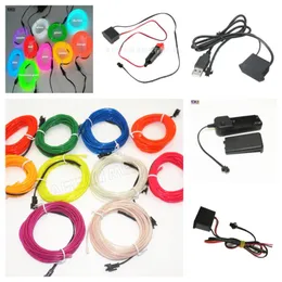 Remsor 5V 12V 2M/3M/5M Neon Light Dance Party Decor LED -lampa Flexibelt El Wire Rope Tube Waterproof Stripled