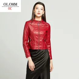 Womens Leather Faux Leather Olomm OC NF7006E Womens Clothing Fake Leather Matte Coat Top Quality DHL 230216
