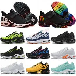 Niños Niños Niños Runing Shoes Athletic TN Plus Sneaker Baby Sneakers White Black Sports Fashion Trainer Gift255J