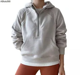 LL Women Yoga Scuba Hoodies Half Zipper Sweatshirt Suit Study Stupy Ladies Gym Top Activewear Fleece Workout Pullover3522