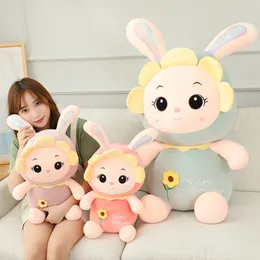 Aşağı pamuklu tavşan peluş oyuncak ayçiçeği tavşan bebek bebek yataklı bebek uykusu atma yastık fırlatma yastığı paskalya hediyesi lt0009